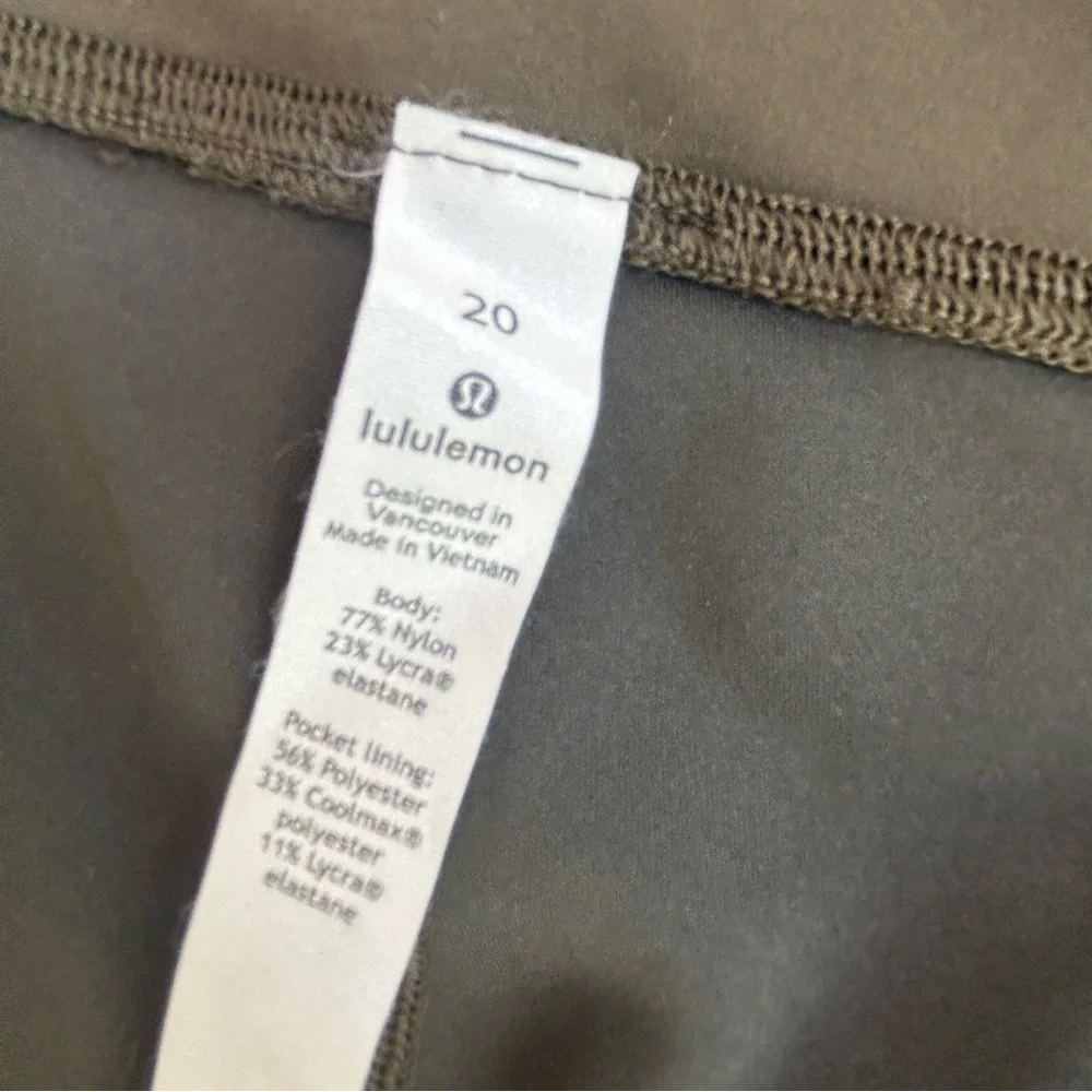 Lululemon Leggings Size 20 Olive Green Athleisure Gym Cropped LW5CQDS Yoga NWOT - Picture 8 of 10